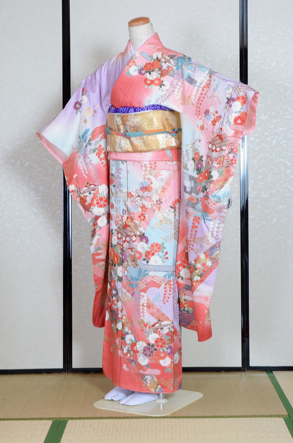 Long-sleeved kimono 6 items set / Furisode / FK#1-782