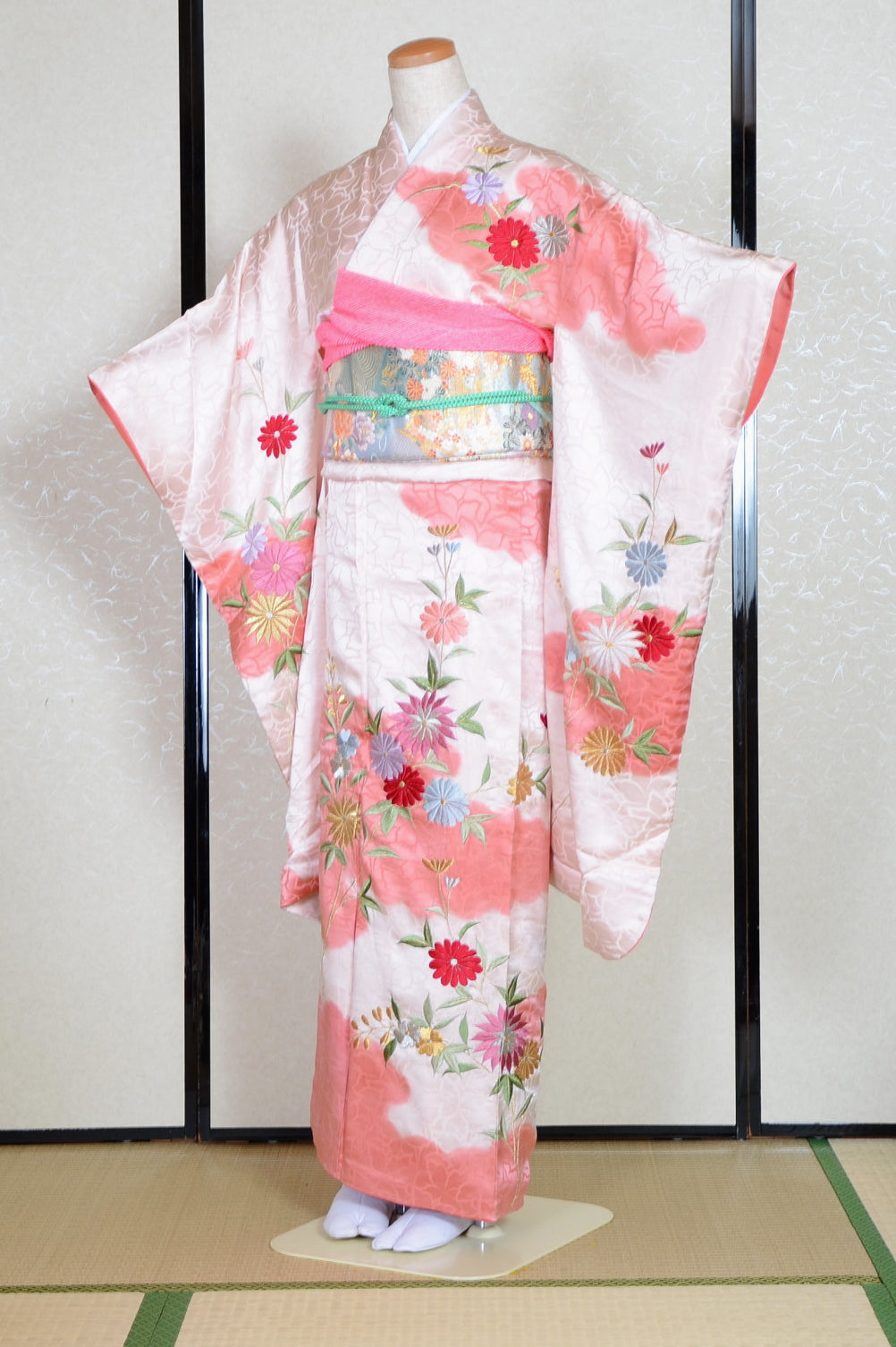 Long-sleeved kimono 6 items set / Furisode / FK#1-573
