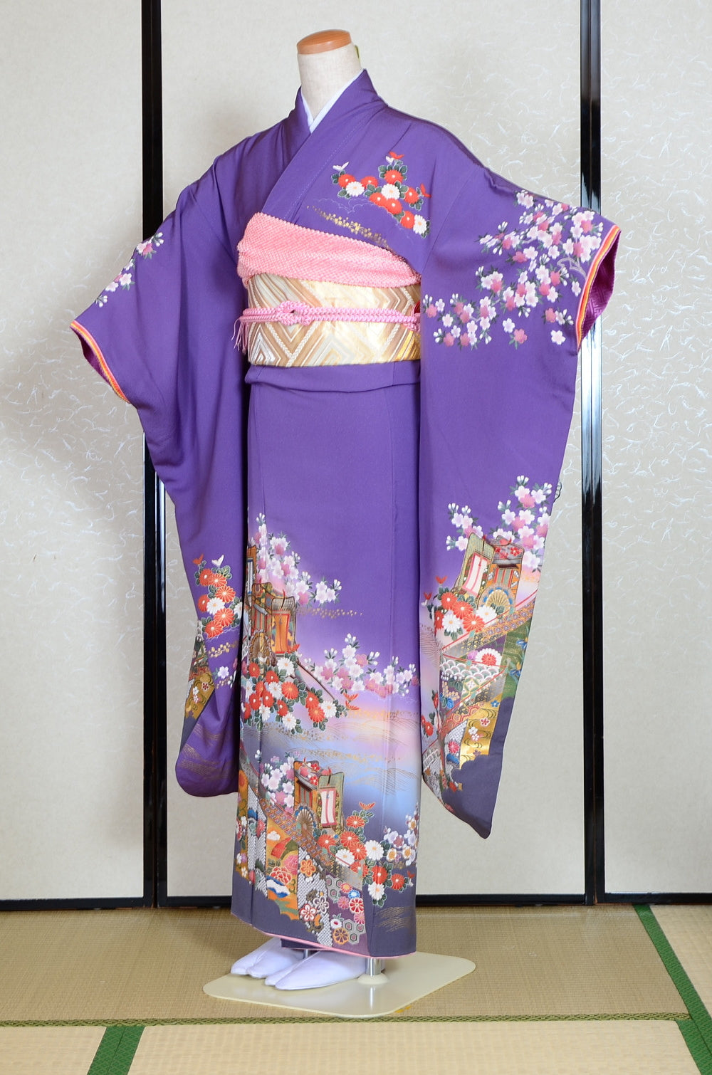 Long-sleeved kimono 6 items set / Furisode / FK#1-442