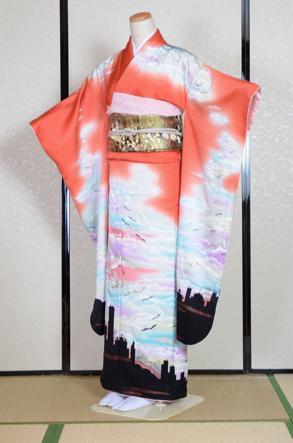 Long-sleeved kimono 6 items set / Furisode / FK#1-570