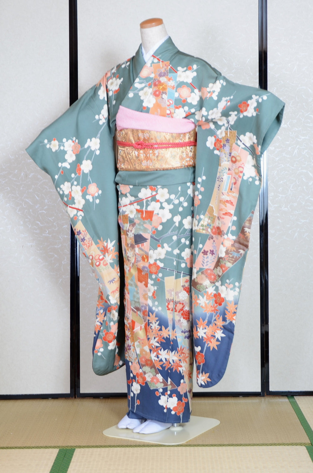 Long-sleeved kimono 6 items set / Furisode / FK#1-779