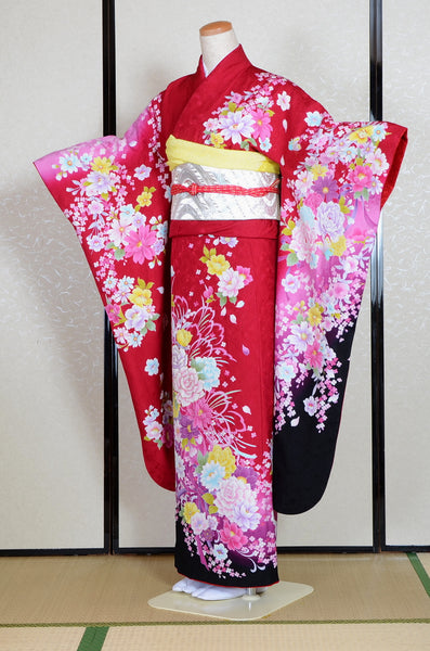 Long-sleeved kimono 6 items set / Furisode / FK#1-754