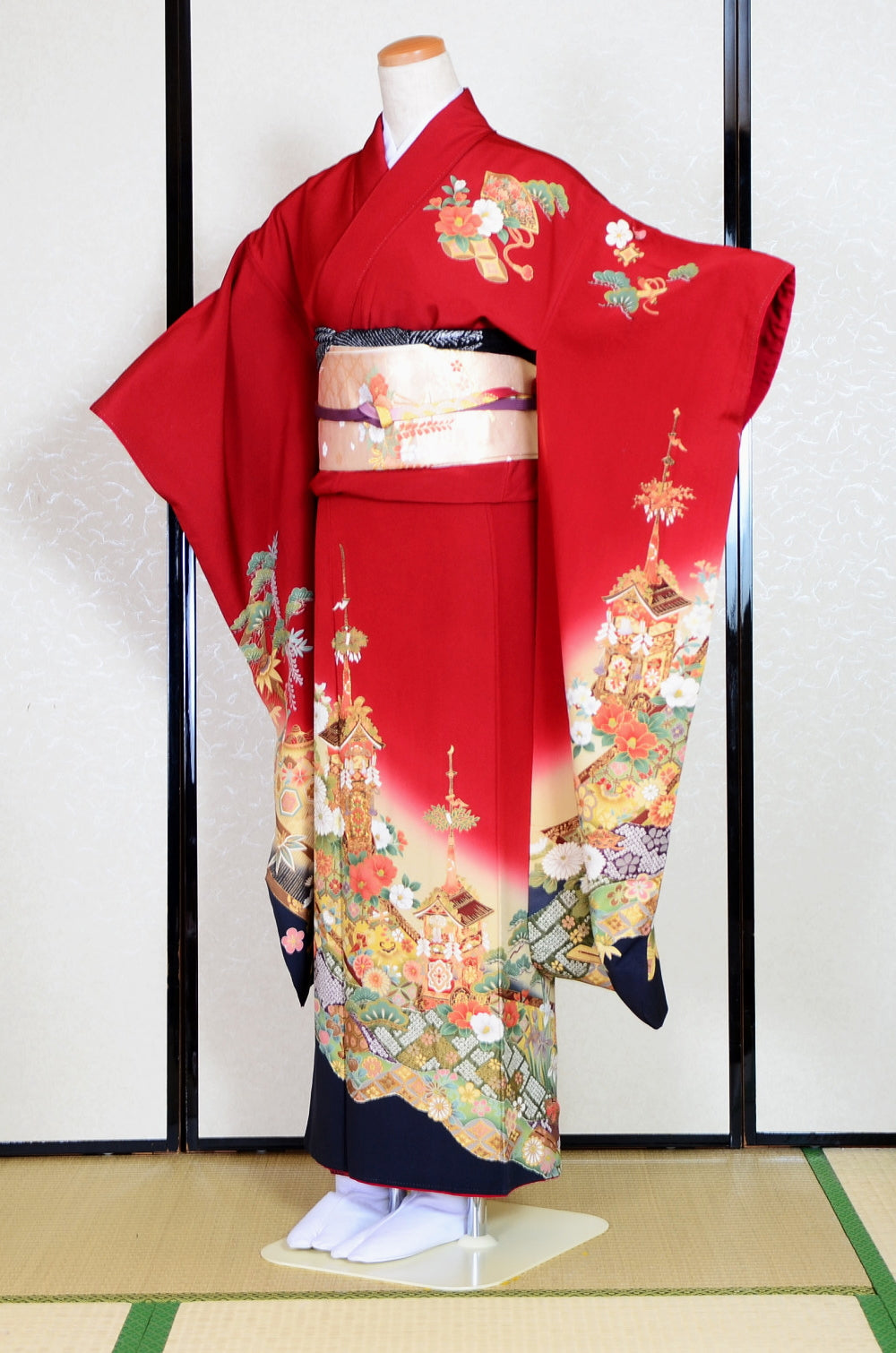 Long-sleeved kimono 6 items set / Furisode / FK#1-679