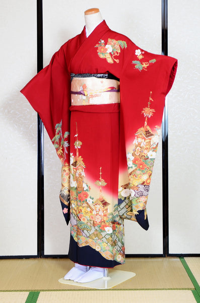 Long-sleeved kimono 6 items set / Furisode / FK#1-679