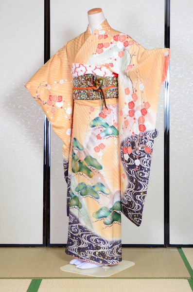 Long-sleeved kimono 6 items set / Furisode / FK#1-391