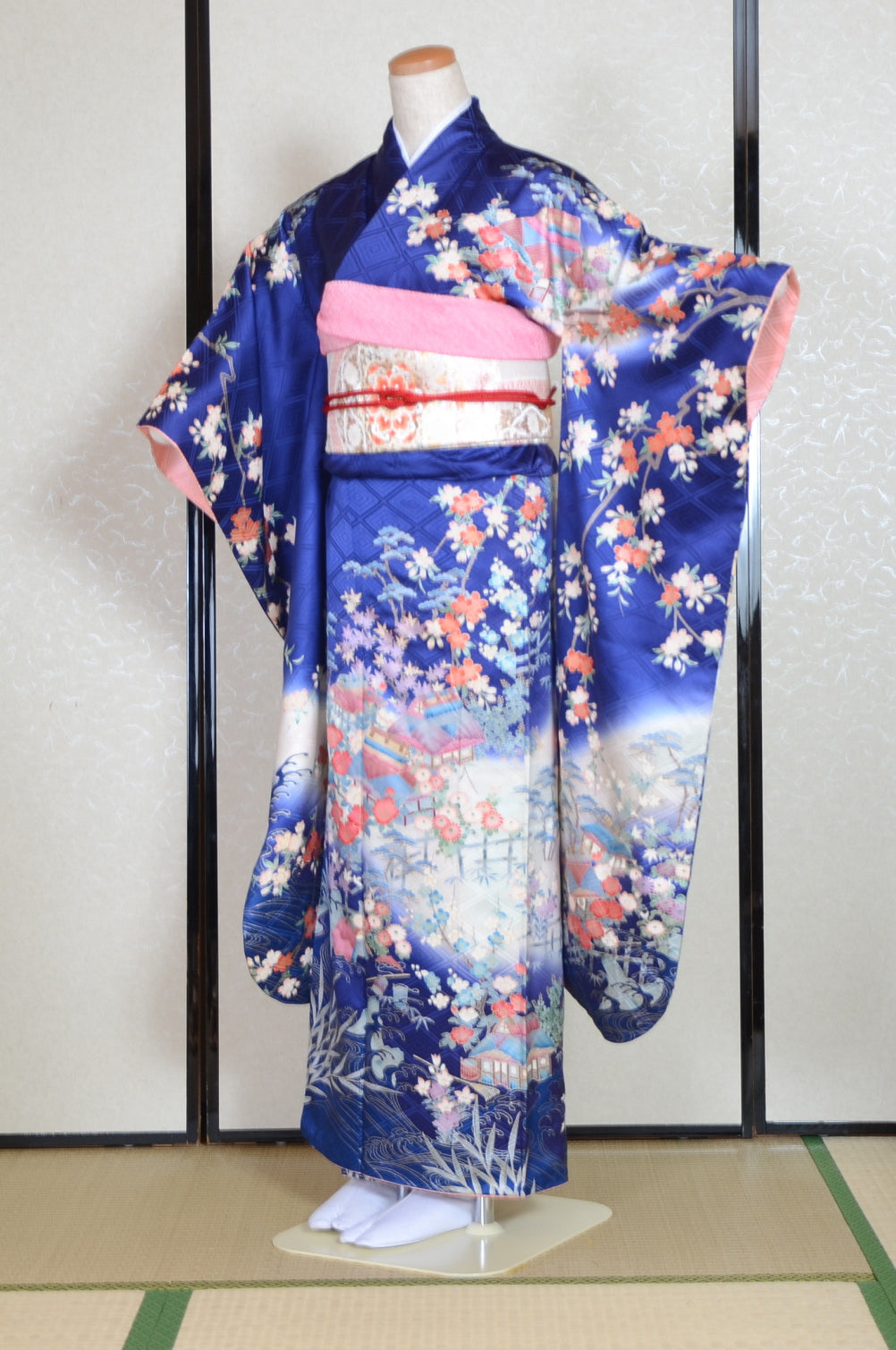 Long-sleeved kimono 6 items set / Furisode / FK#1-565
