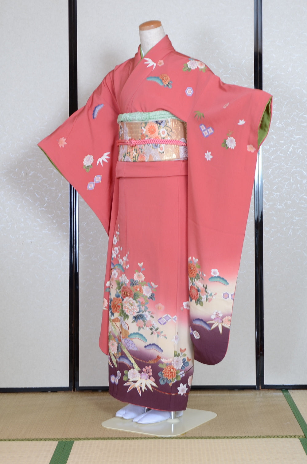 Long-sleeved kimono 6 items set / Furisode / FK#1-787