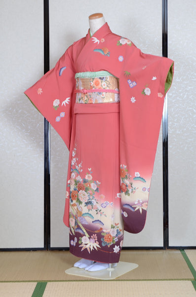 Long-sleeved kimono 6 items set / Furisode / FK#1-787