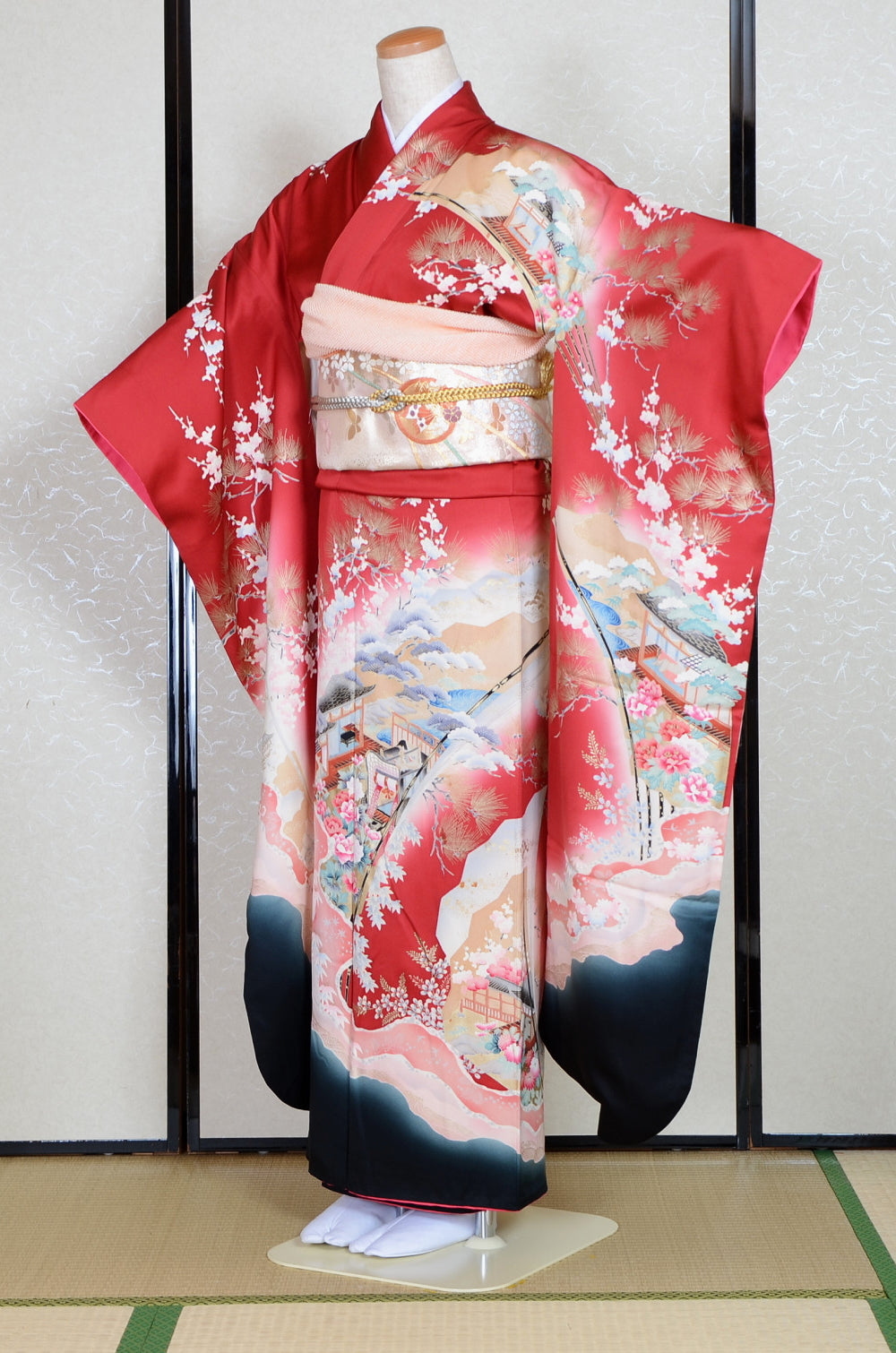 Long-sleeved kimono 6 items set / Furisode / FK#1-718
