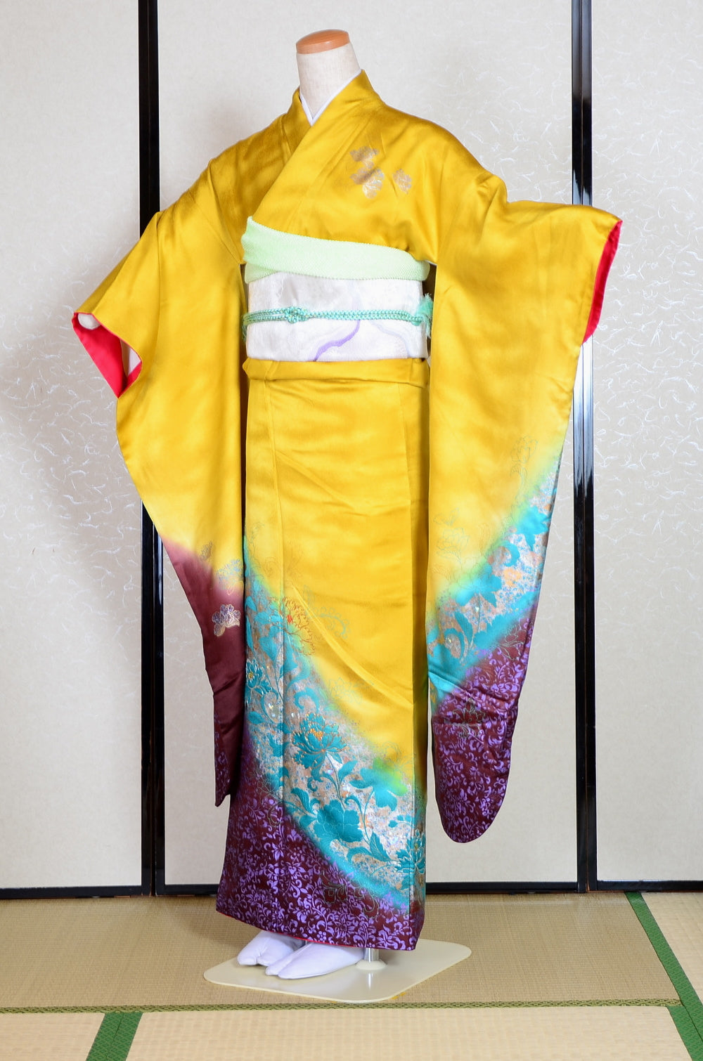 Long-sleeved kimono 6 items set / Furisode / FK#1-438