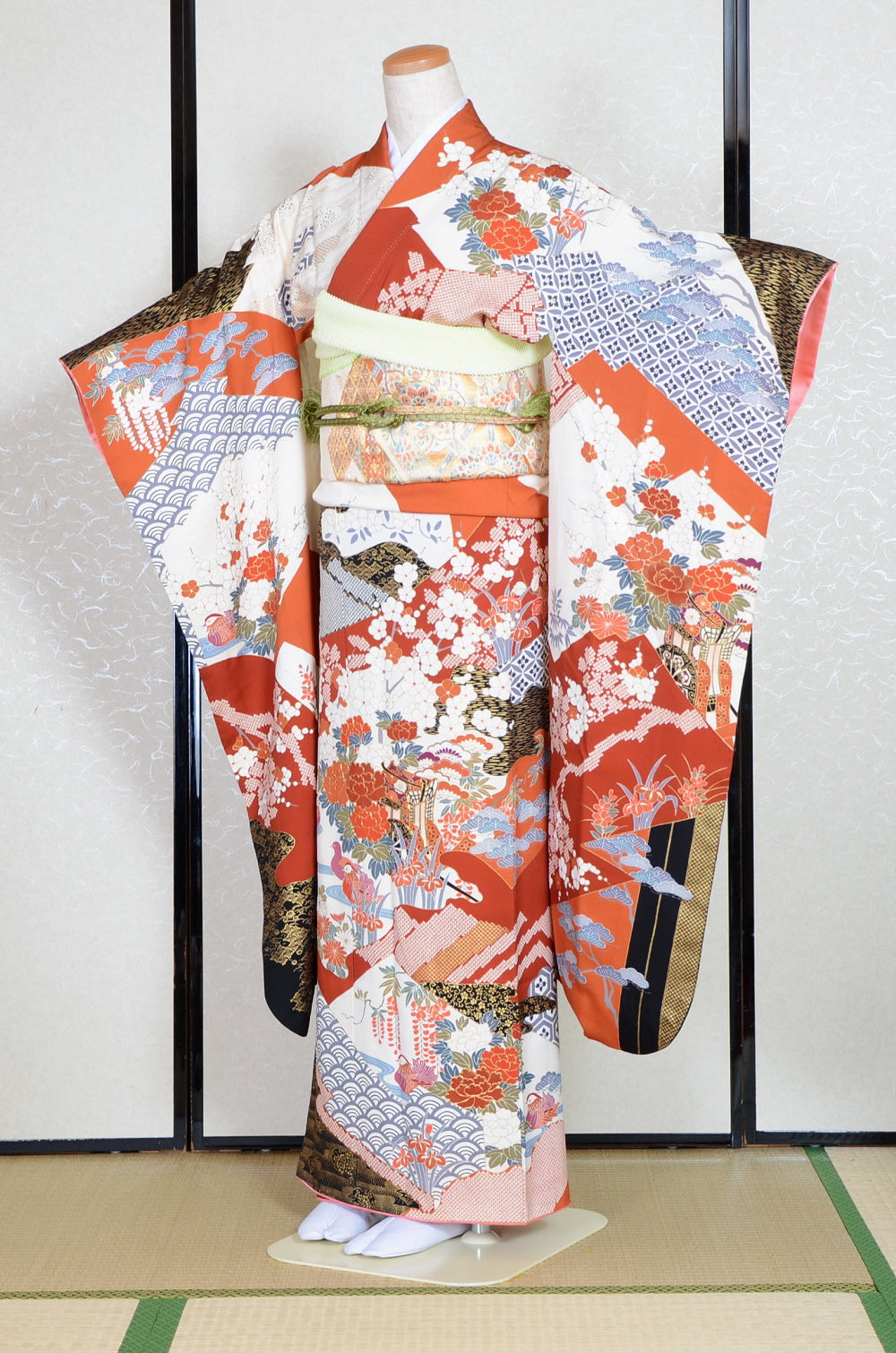 Long-sleeved kimono 6 items set / Furisode / FK#1-697