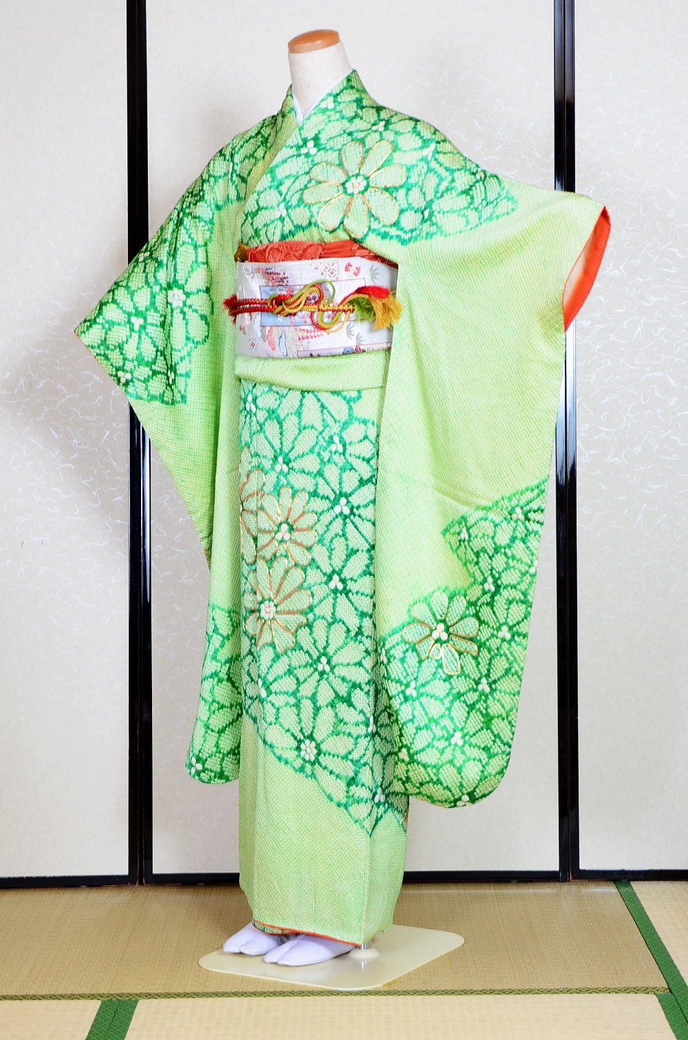 Long-sleeved kimono 6 items set / Furisode / FK#1-672