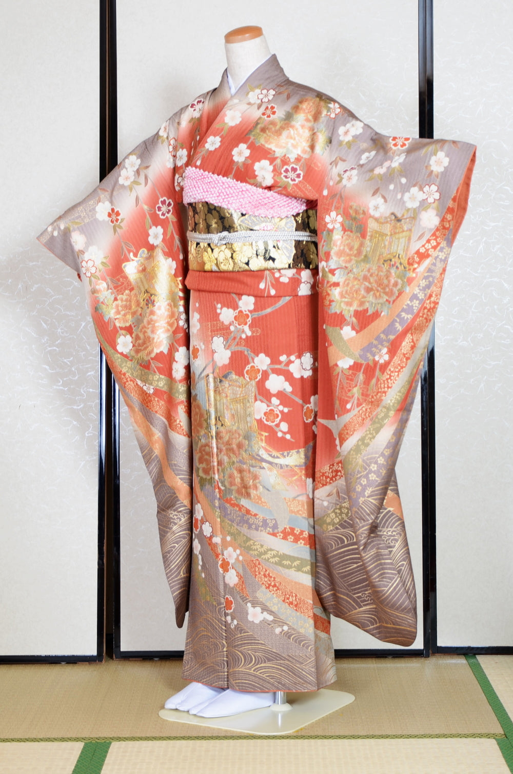 Long-sleeved kimono 6 items set / Furisode / FK#1-696