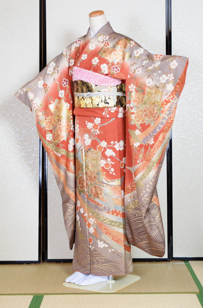 Long-sleeved kimono 6 items set / Furisode / FK#1-696