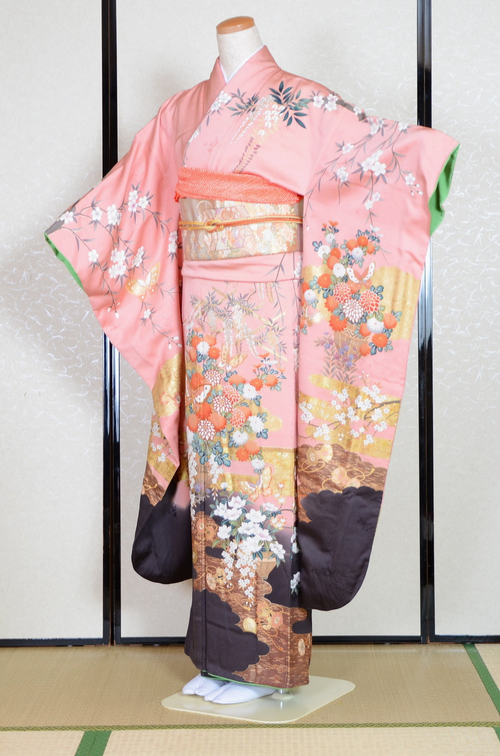 Long-sleeved kimono 6 items set / Furisode / FK#1-722