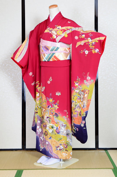 Long-sleeved kimono 6 items set / Furisode / FK#1-663