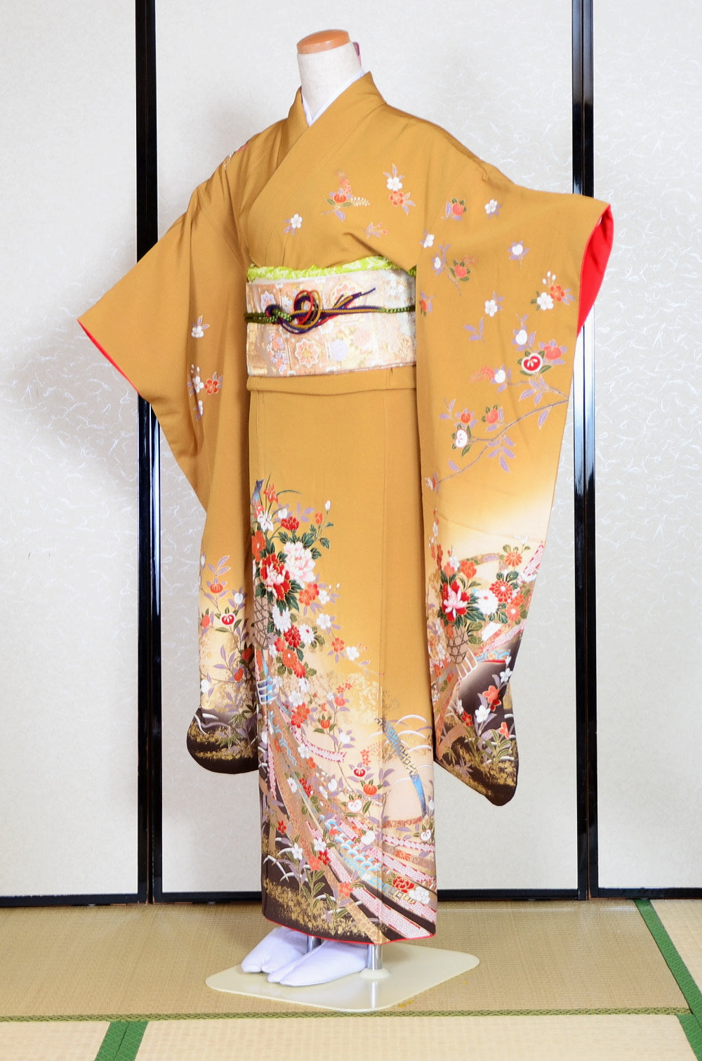 Long-sleeved kimono 6 items set / Furisode / FK#1-675