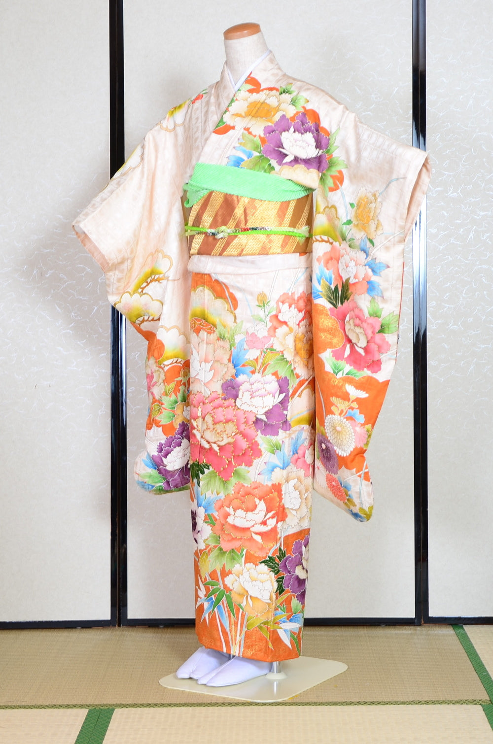 Long-sleeved kimono 6 items set / Furisode / FK#1-433