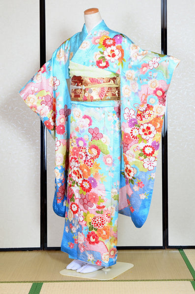 Long-sleeved kimono 6 items set / Furisode / FK#1-676