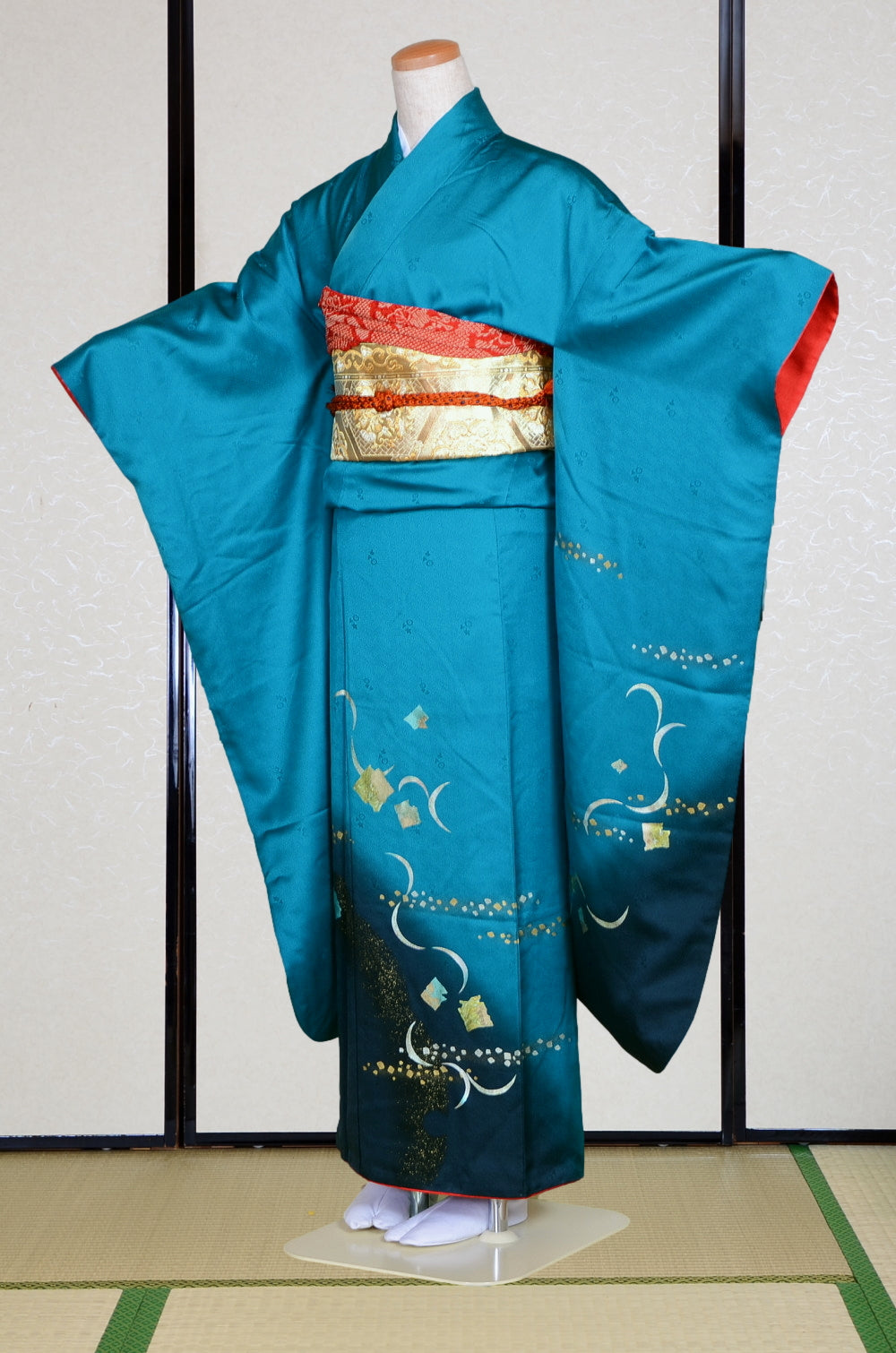 Long-sleeved kimono 6 items set / Furisode / FK#1-756