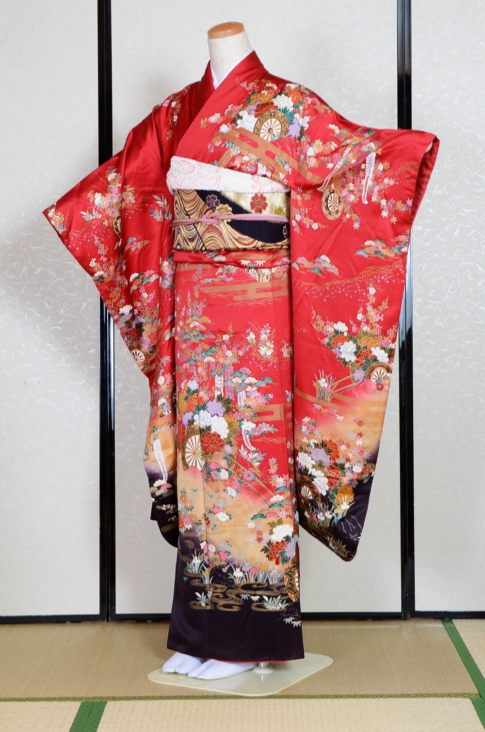 Long-sleeved kimono 6 items set / Furisode / FK#1-707
