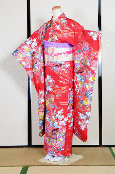 Long-sleeved kimono 6 items set / Furisode / FK#1-855
