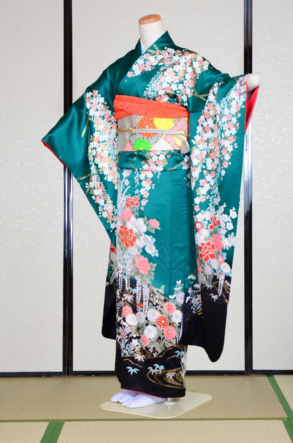 Long-sleeved kimono 6 items set / Furisode / FK#1-423