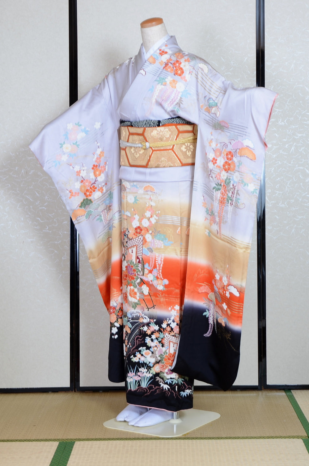 Long-sleeved kimono 6 items set / Furisode / FK#1-778