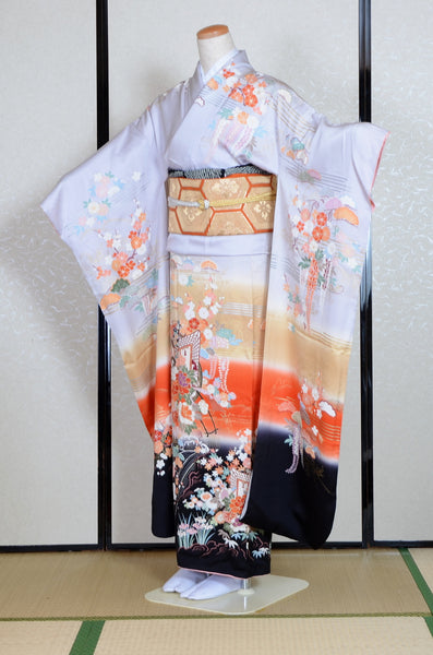 Long-sleeved kimono 6 items set / Furisode / FK#1-778