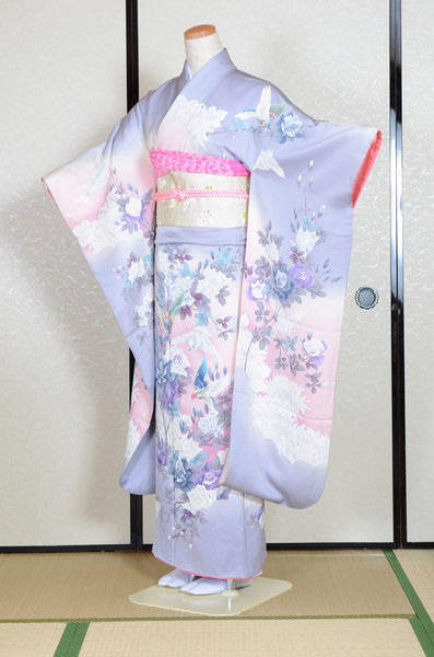 Long-sleeved kimono 6 items set / Furisode / FK#1-694