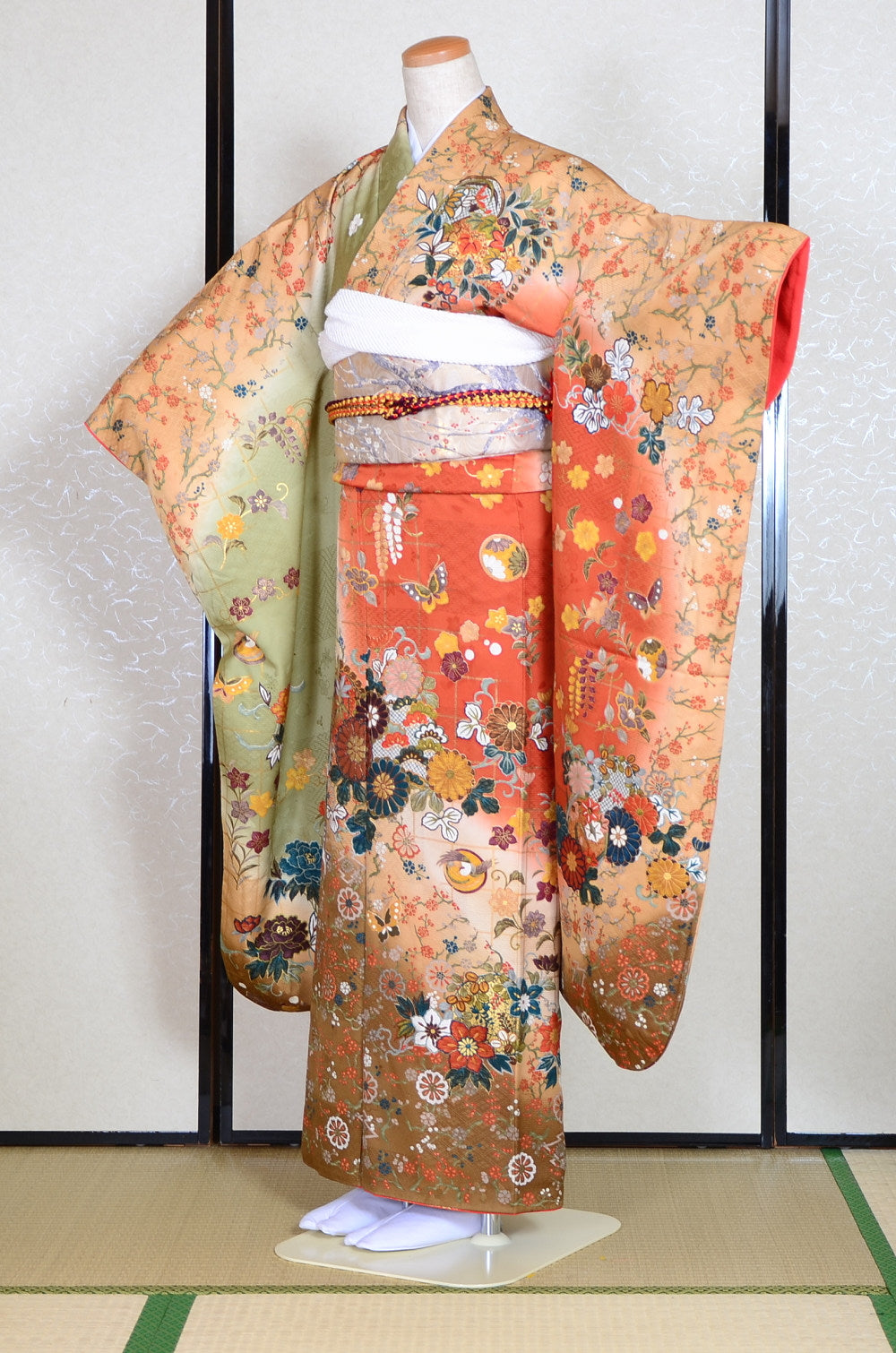 Long-sleeved kimono 6 items set / Furisode / FK#1-389