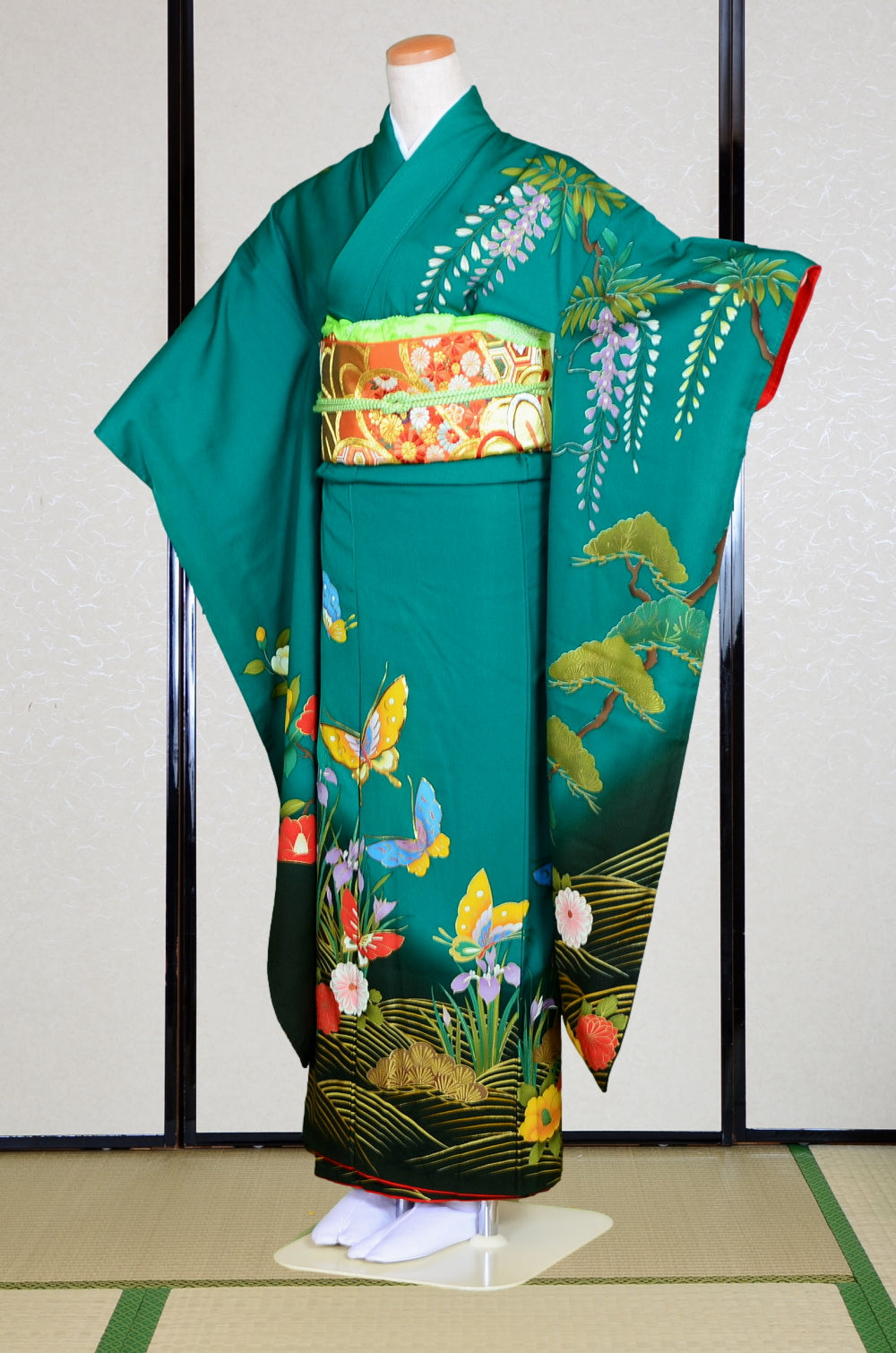 Long-sleeved kimono 6 items set / Furisode / FK#1-664