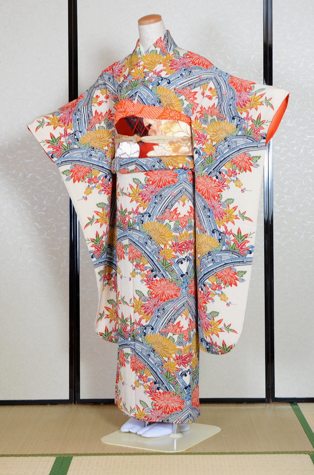 Long-sleeved kimono 6 items set / Furisode / FK#1-766