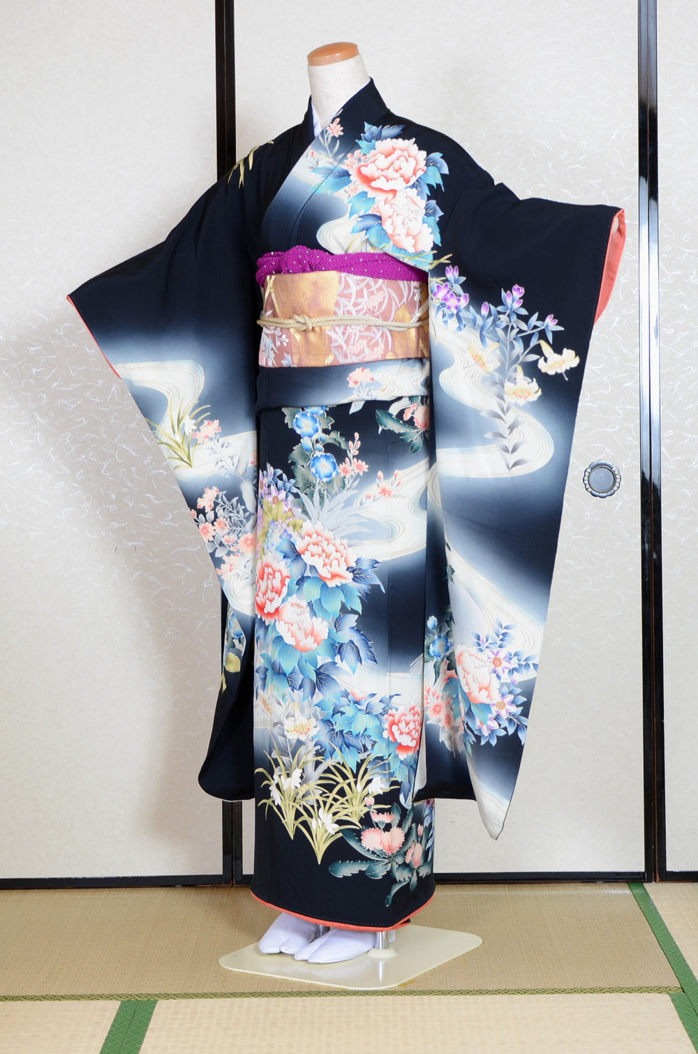 Long-sleeved kimono 6 items set / Furisode / FK#1-685