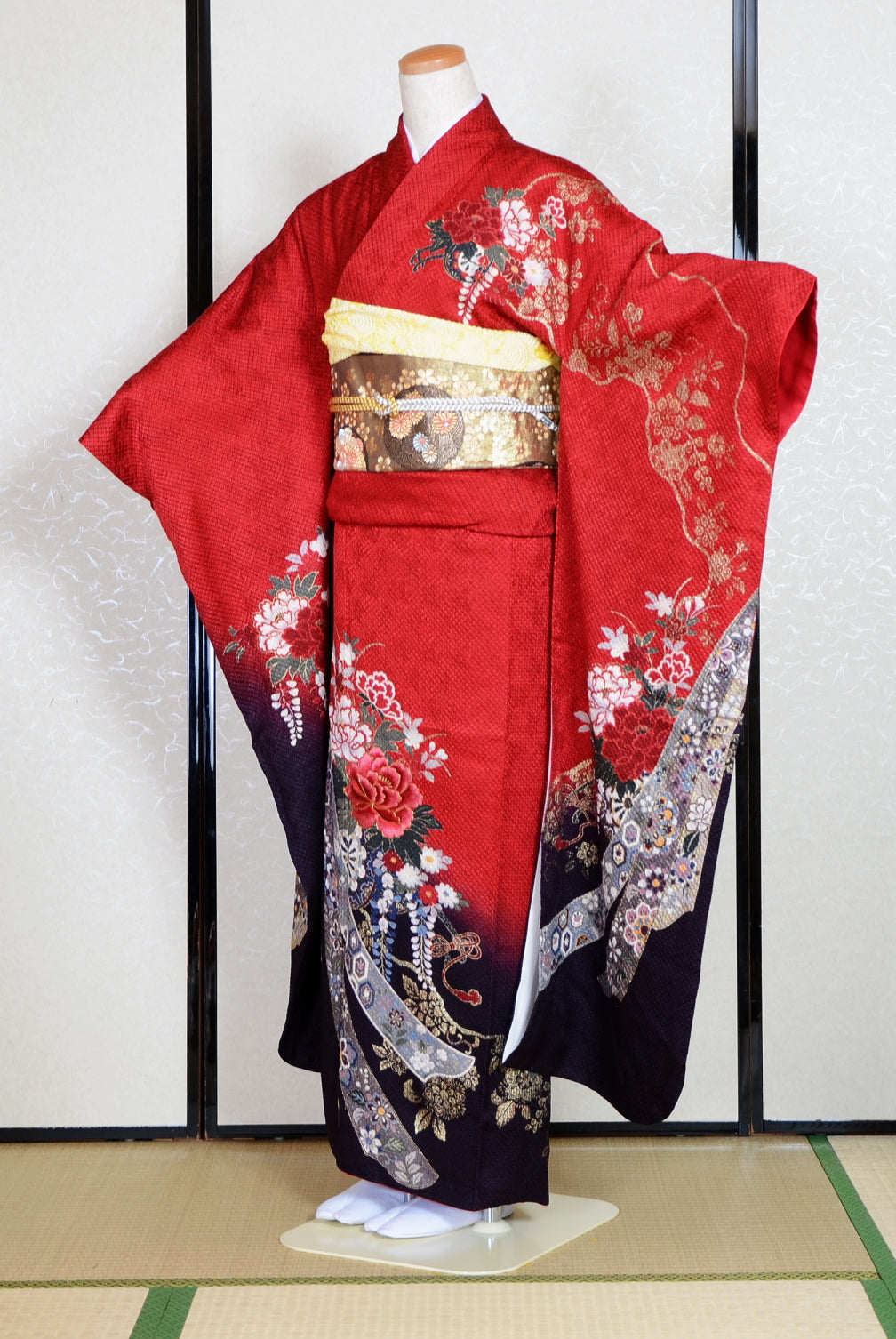 Long-sleeved kimono 6 items set / Furisode / FK#1-577