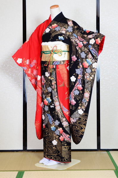 Long-sleeved kimono 6 items set / Furisode / FK#1-665