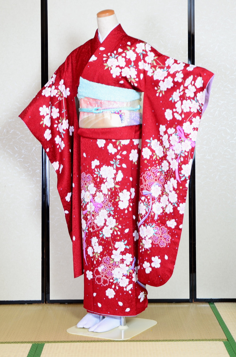 Long-sleeved kimono 6 items set / Furisode / FK#1-666