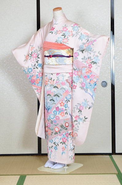 Long-sleeved kimono 6 items set / Furisode / FK#1-689