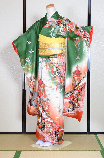 Long-sleeved kimono 6 items set / Furisode / FK#1-384