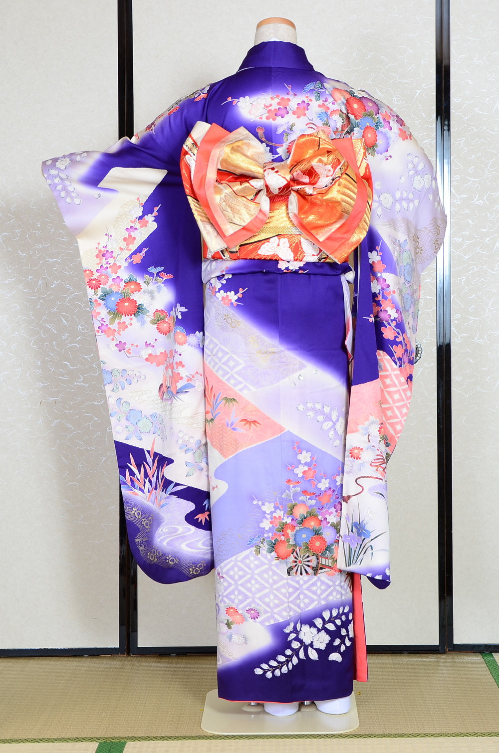 Long-sleeved kimono 6 items set / Furisode / FK#1039