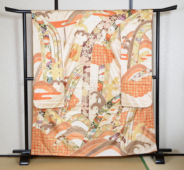 Long-sleeved kimono 6 items set / Furisode / FK#1-741