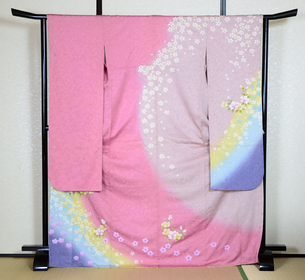 Long-sleeved kimono 6 items set / Furisode / FK#1-390