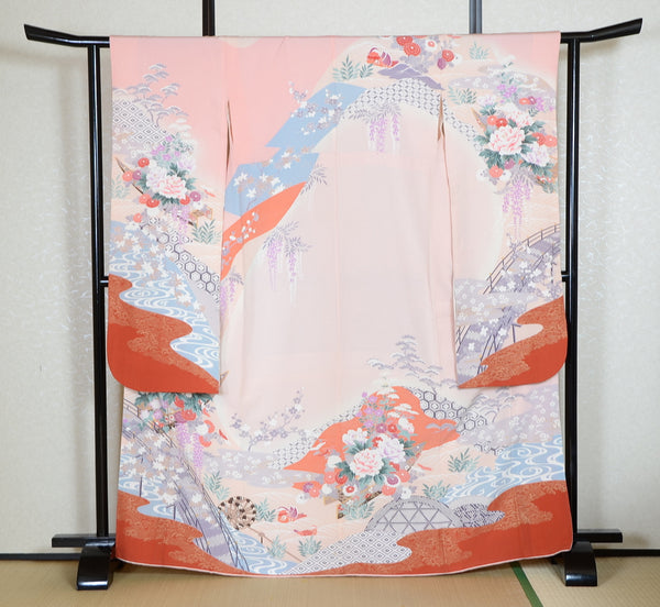Long-sleeved kimono 6 items set / Furisode / FK#1-742