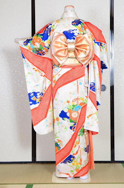Long-sleeved kimono 6 items set / Furisode / FK#991