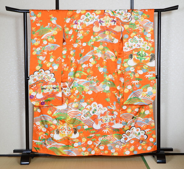 Long-sleeved kimono 6 items set / Furisode / FK#1-755