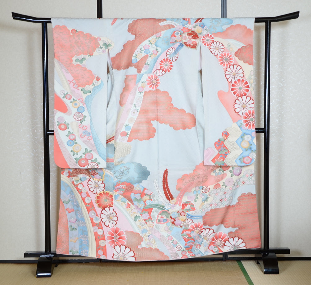 Long-sleeved kimono 6 items set / Furisode / FK#1-558