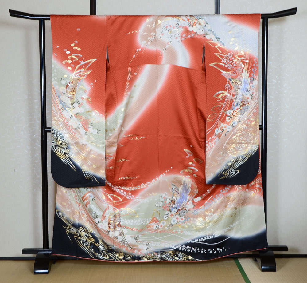 Long-sleeved kimono 6 items set / Furisode / FK#1-784