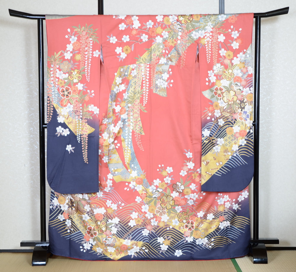 Long-sleeved kimono 6 items set / Furisode / FK#1-693