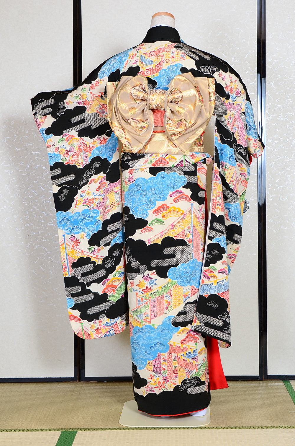 Long-sleeved kimono 6 items set / Furisode / FK#1078