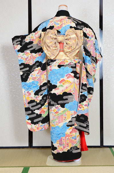 Long-sleeved kimono 6 items set / Furisode / FK#1078